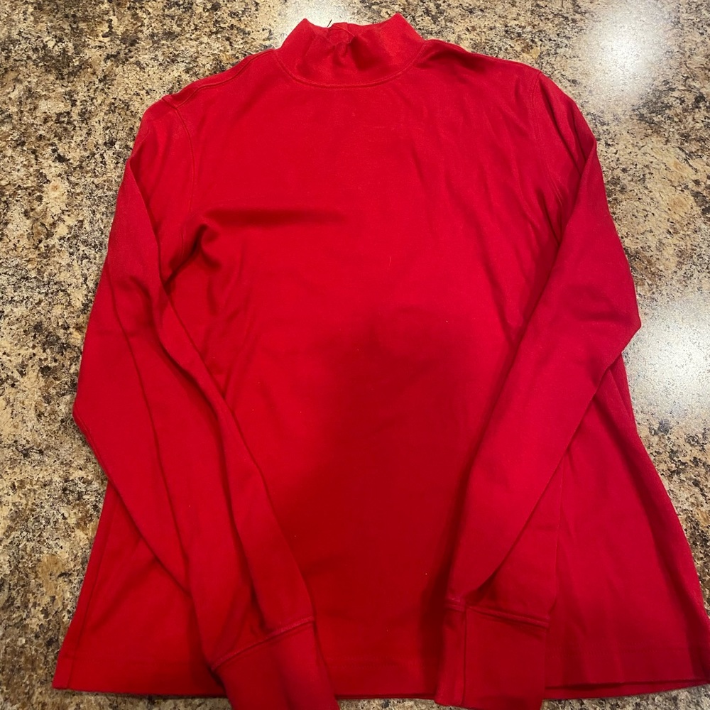 Red turtle neck